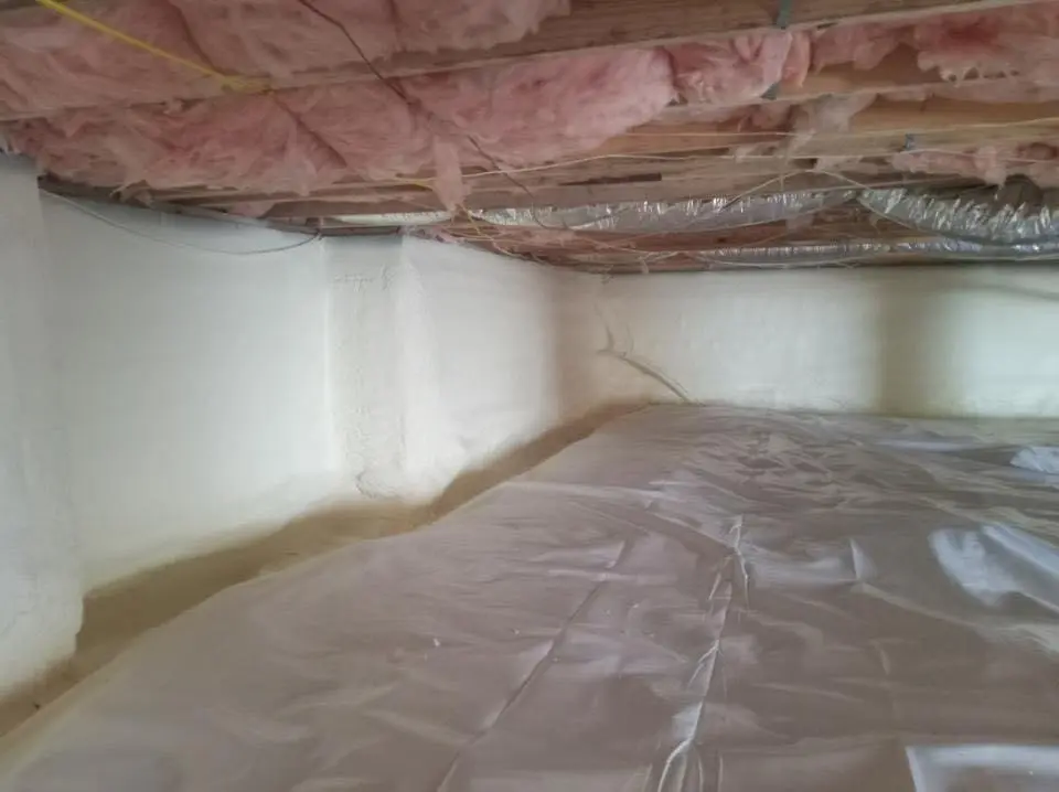 Crawl space encapsulation with closed-cell spray foam for Attic Insulation in St. Michael